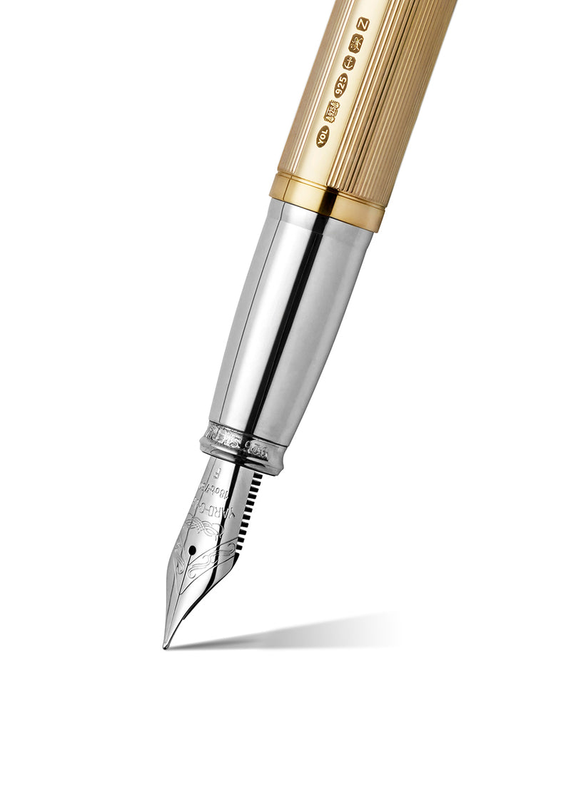 The Pinstripe 72 Gold Vermeil Grand Fountain Pen