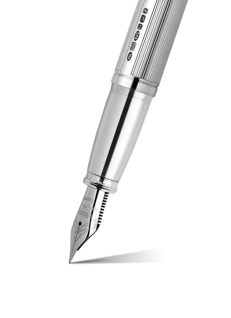 The Pinstripe 72 Sterling Silver Grand Fountain Pen