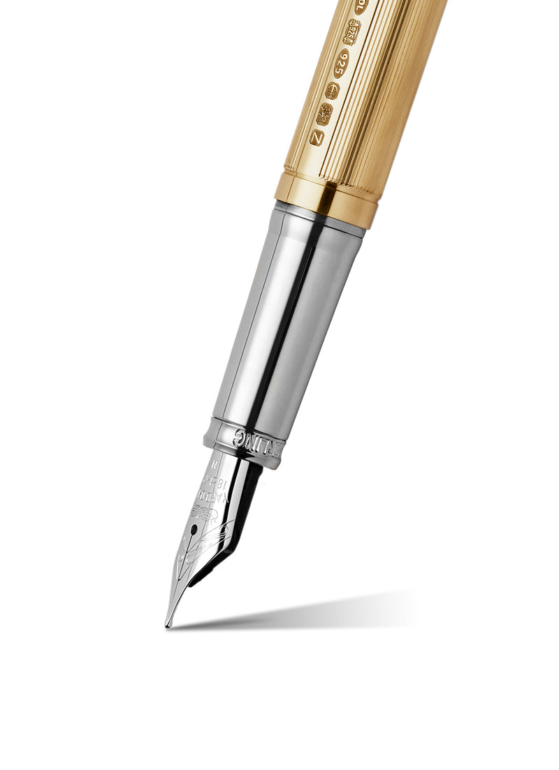 The Pinstripe 72 Gold Vermeil Standard Fountain Pen