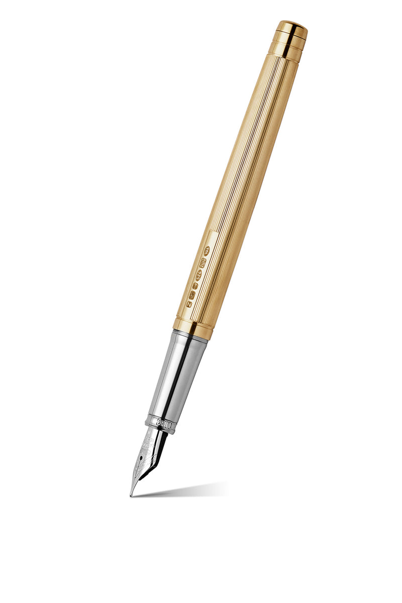 The Pinstripe 72 Gold Vermeil Standard Fountain Pen