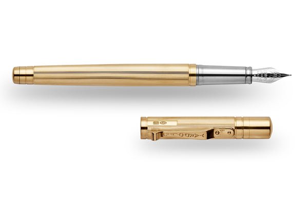 The Pinstripe 72 Gold Vermeil Standard Fountain Pen