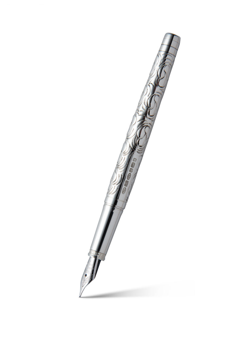 Silver Sunflower Sterling Silver Fountain Pen by Yard O Led